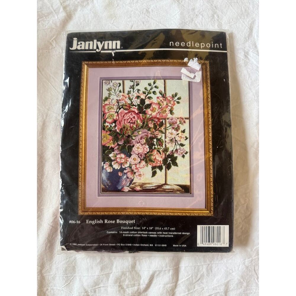 NEW Janlynn Needle Point #06-16 English Rose Bouquet Pretty Flowers needlepoint‎